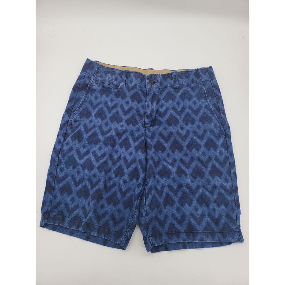 Gap The Lived In Shorts 31 Mens Blue Patterned High Rise Pocket Summer Bottoms